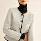Elegant Contrast Trim Blazer