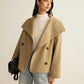 Large Collar Tweed Coat