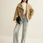 Large Collar Tweed Coat