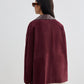 Suede Contrast Collar Pockets Jacket