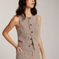 Elegant Plaid Button Vest