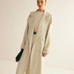 Lapel Pockets Belted Trench Coat