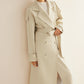 Lapel Pockets Belted Trench Coat