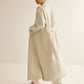 Lapel Pockets Belted Trench Coat