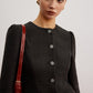 Elegant Button Down Tweed Blazer Without Belt