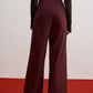 Button Decor Split Wide-Leg Pants