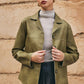 Loose PU Leather Straight Jacket