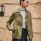 Loose PU Leather Straight Jacket