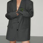 Lapel Button Pockets Blazer