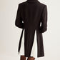 Metal-Button Pleated Blazer Dress