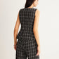Checked Tweed Button Vest