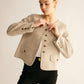 Wool-Blend Elegant Button Blazer