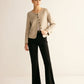 Wool-Blend Elegant Button Blazer