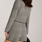 Contrast Trim Plaid Button Jacket