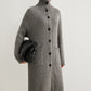 Ribbed Button Knit Long Outerwear