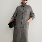 Ribbed Button Knit Long Outerwear