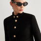 Stand Collar Button Tweed Short Jacket