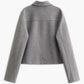 Suede Button Short Polo Jacket
