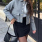 Suede Button Short Polo Jacket