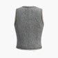 Pearl Button Split Crop Vest