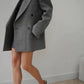 Wool-Blend Plaid Belted Blazer