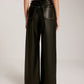 Studded-Decor PU Leather Straight Pants
