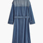 Cotton Belted Denim Trench Coat