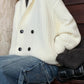 Ribbed Lapel Button Knit Outerwear