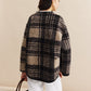 Contrast Trim Checked Tweed Coat