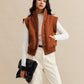 Stand Collar Button Warm Vest