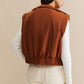 Stand Collar Button Warm Vest