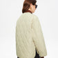 Geometric-Pattern Plain Winter Coat