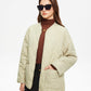 Geometric-Pattern Plain Winter Coat
