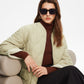 Geometric-Pattern Plain Winter Coat