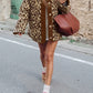 Contrast Trim Minky Leopard Jacket