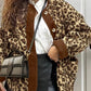 Contrast Trim Minky Leopard Jacket