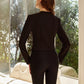Button Split Slim Jersey Blazer