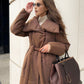 Quilted Long Winter Coat With Belt