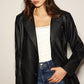 Crocodile PU Leather Button Blazer