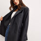 Crocodile PU Leather Button Blazer