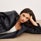 Crocodile PU Leather Button Blazer