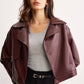 Faux Leather Belted Short Jacket