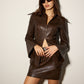 Double Zip Faux Leather Slit Jacket