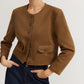 Leisure Button Suede Trench Coat