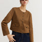 Leisure Button Suede Trench Coat