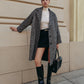 Chevron Pockets Long Coat