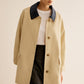 Cotton Contrast Collar Button Jacket