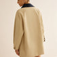 Cotton Contrast Collar Button Jacket