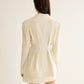 Elegant Pleated Button Blazer