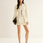 Elegant Pleated Button Blazer